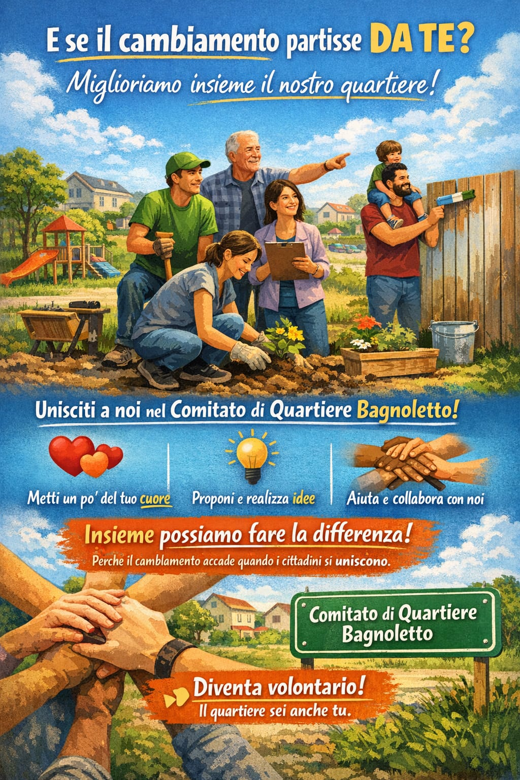 Diventa volontario del Comitato di Quartiere Bagnoletto